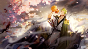 Zoro Santoryu Rengoku Onigiri One Piece Live Wallpaper - MoeWalls